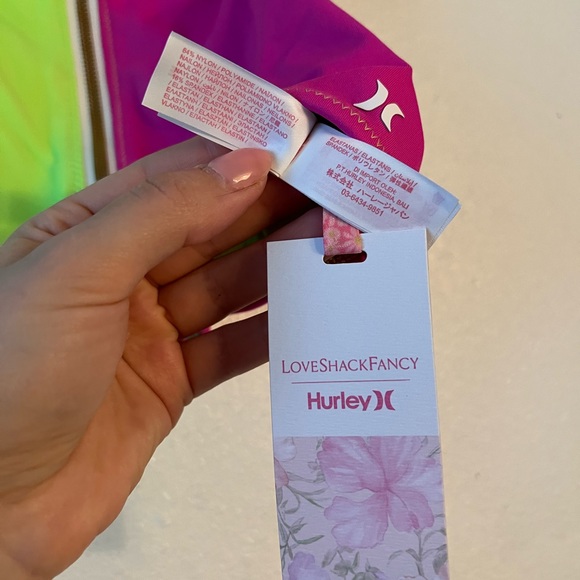 {Hurley x LoveShackFancy} Brand New Max Solid Blocked High Neck Bikini Top - Picture 14 of 15